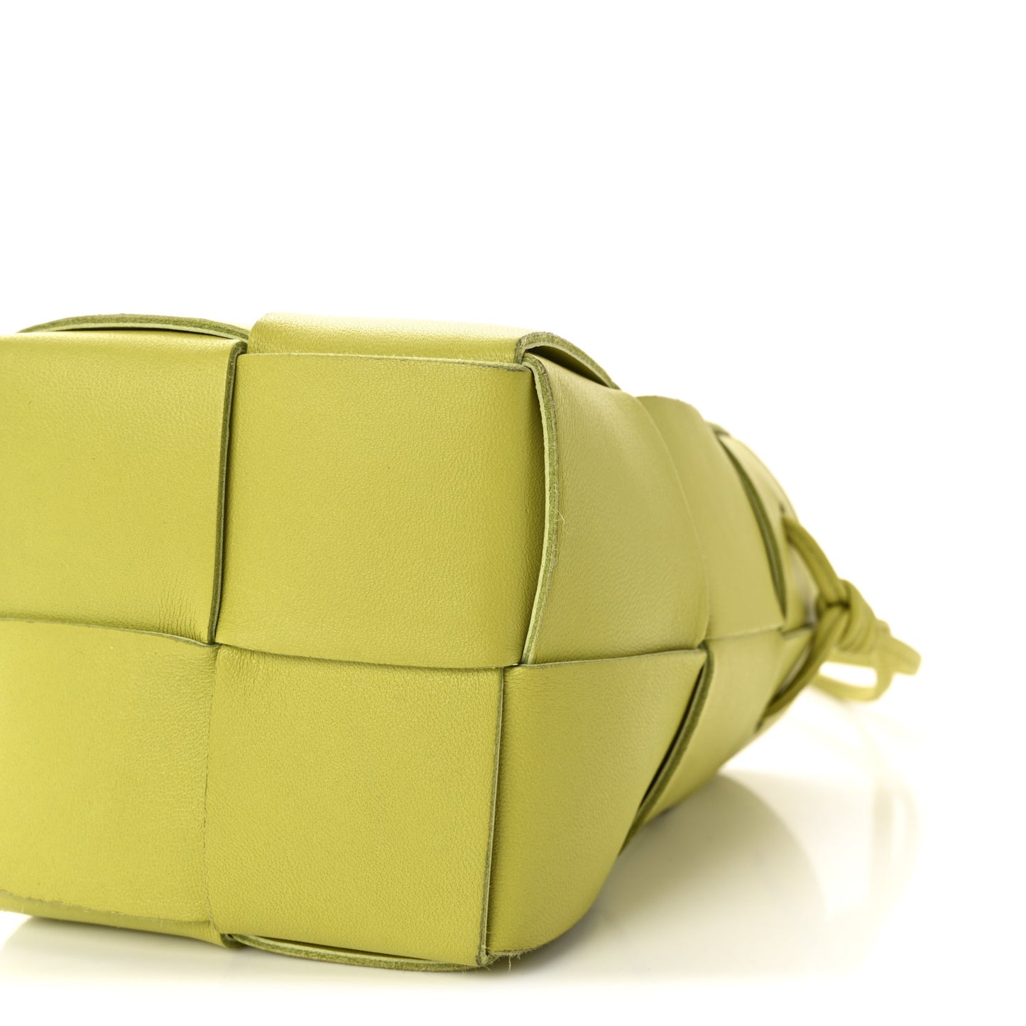 Nappa Maxi Intrecciato Mini Cassette Bucket Bag Kiwi