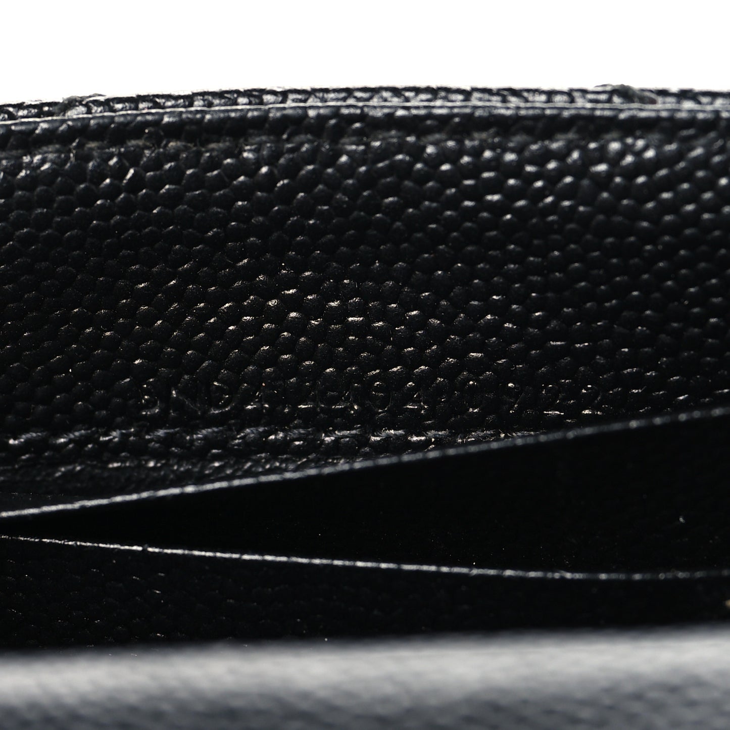 Grain De Poudre Matelasse Chevron Small Monochrome Monogram Envelope Wallet Black