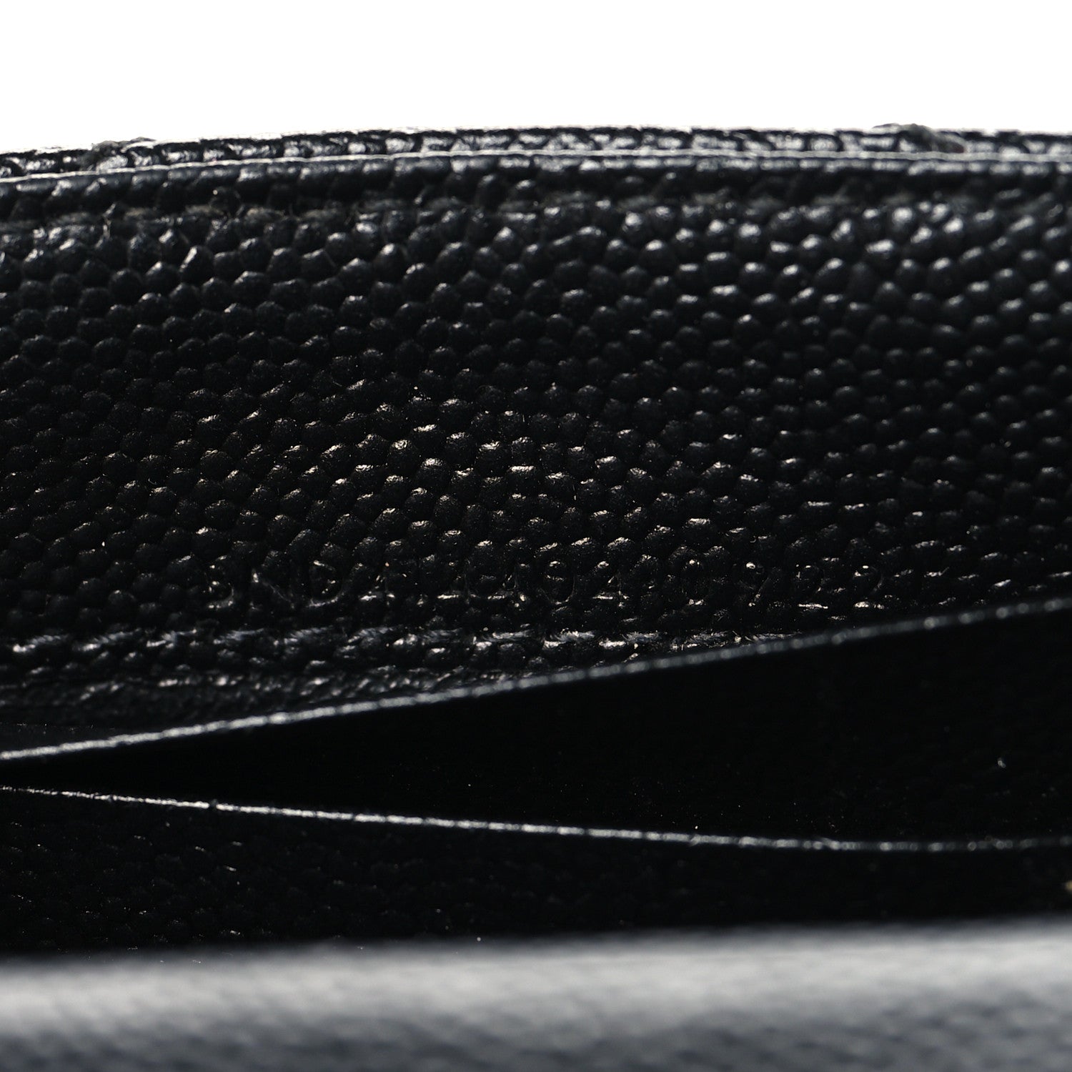 Saint Laurent Grain De Poudre Matelasse Chevron Small Monochrome Monogram Envelope Wallet Black 7 of 8