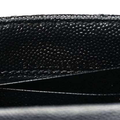 Saint Laurent Grain De Poudre Matelasse Chevron Small Monochrome Monogram Envelope Wallet Black 7 of 8