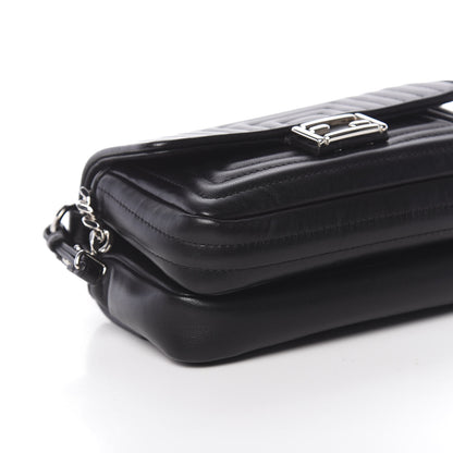 Fendi Shiny Nappa Trapuntata Micro Double Baguette Black 9 of 12