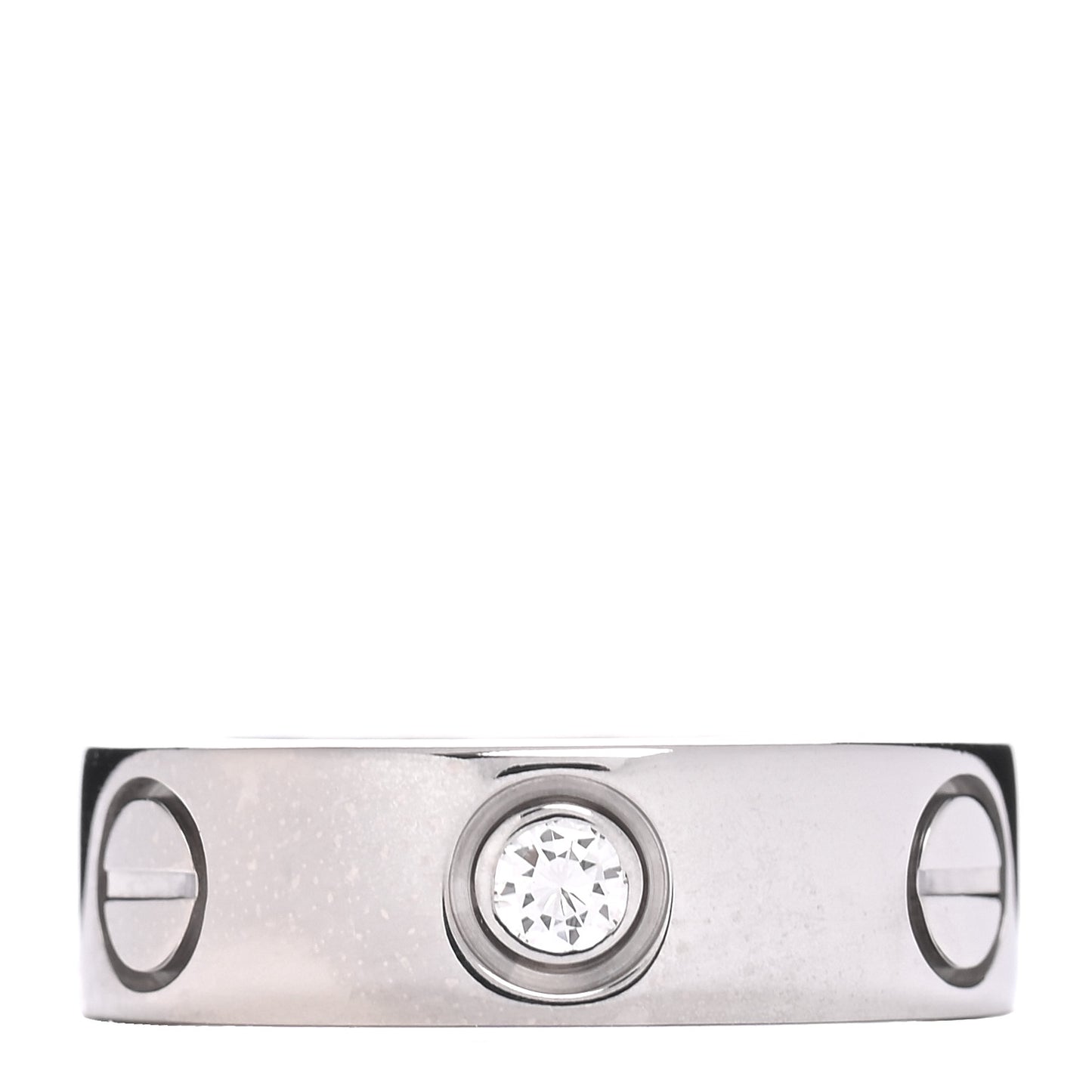 18K White Gold 3 Diamond 5.5mm LOVE Ring 46 3.75