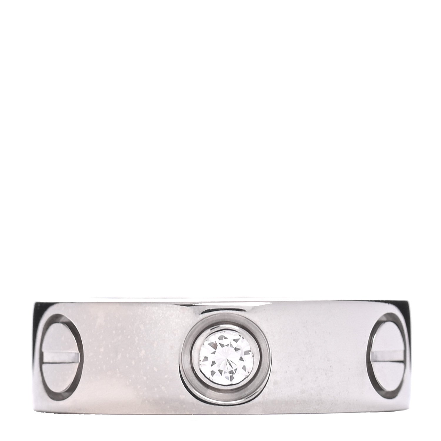Cartier 18K White Gold 3 Diamond 5.5mm LOVE Ring 46 3.75 1 of 4