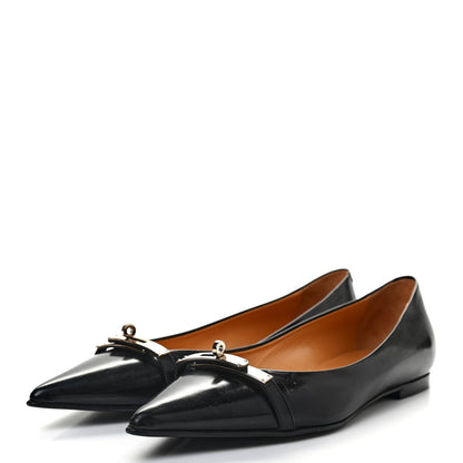Hermes Patent Ballerina Flats 37.5 Black 3 of 10
