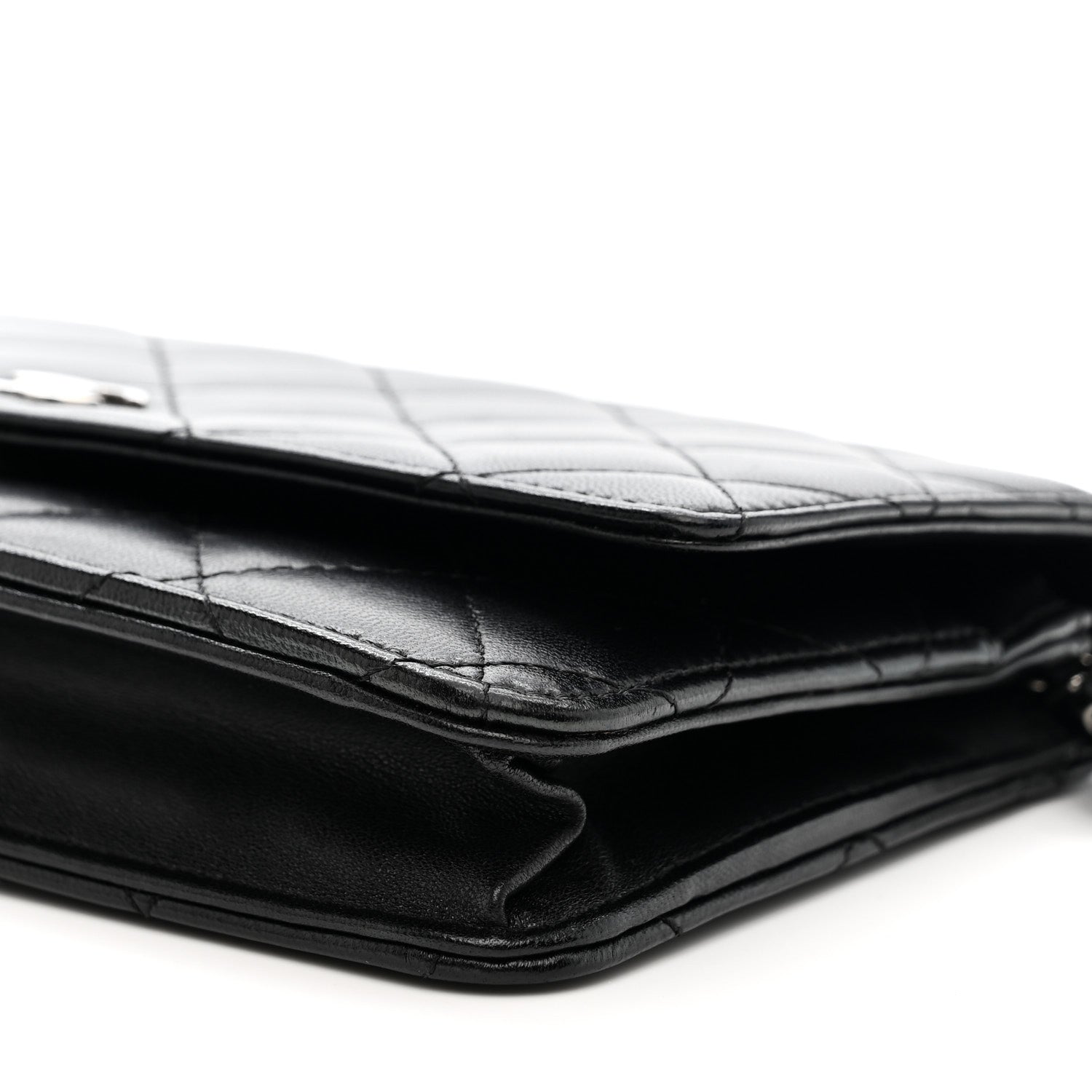 Chanel Lambskin Quilted Wallet On Chain WOC Black 10 of 12