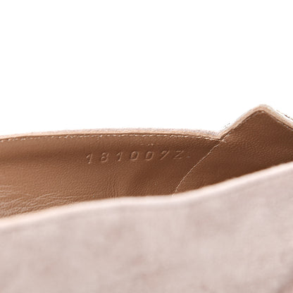 Hermes Suede Goatskin Crystal Roxane Mules 38 Champagne Rose Grey 9 of 12