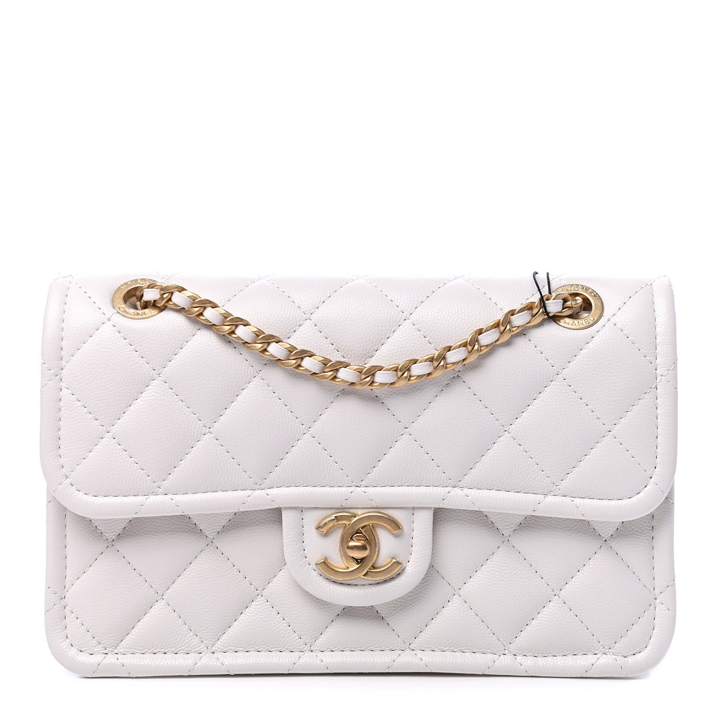 Caviar Quilted Medium Sweet Classic Flap White