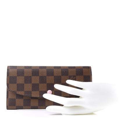 Louis Vuitton Damier Ebene Emilie Wallet Rose Ballerine 2 of 8