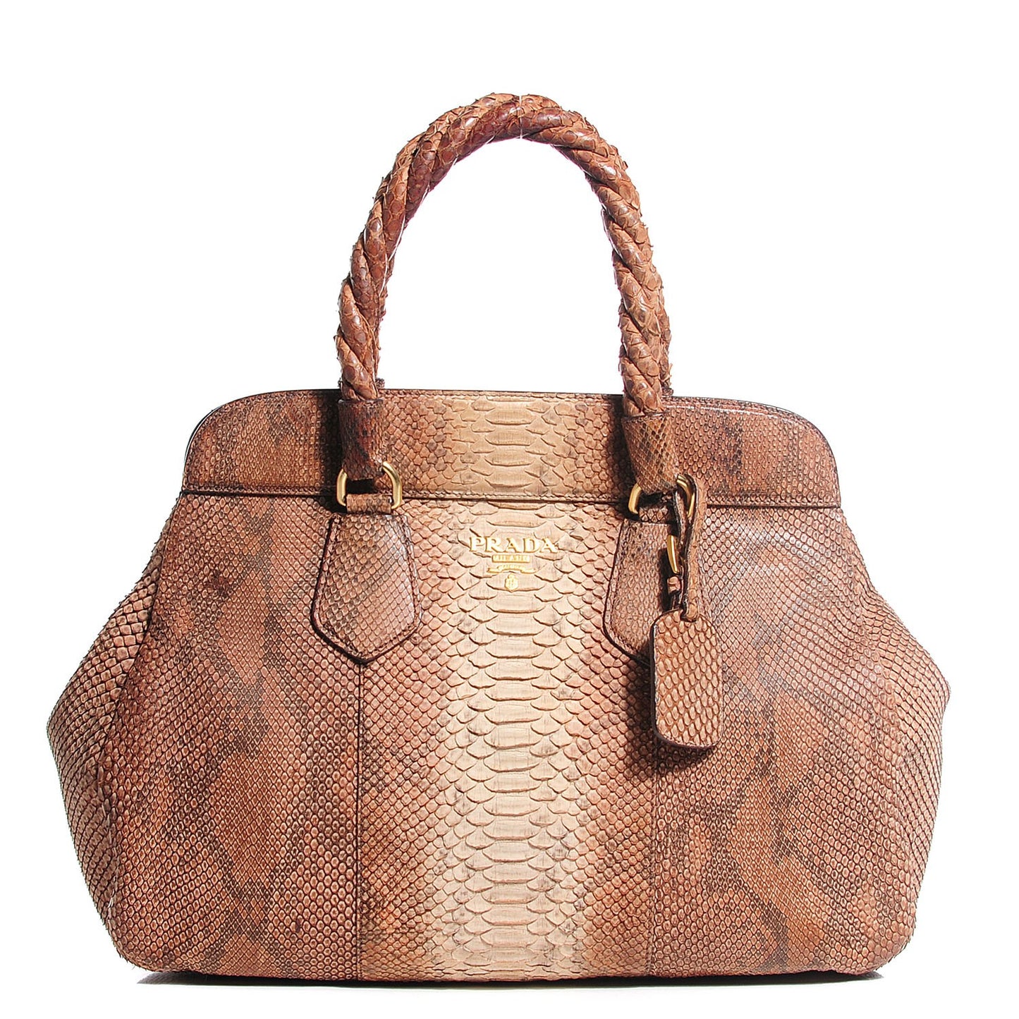 Python Top Handle Frame Bag Naturale