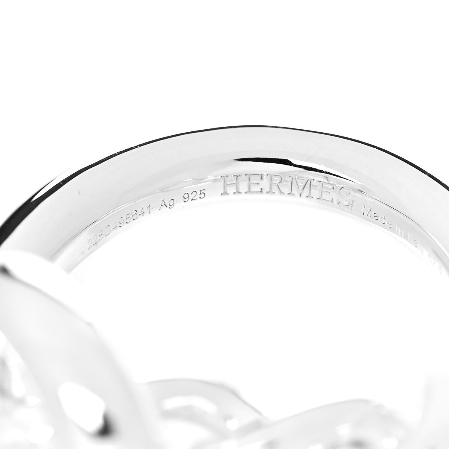 Hermes Sterling Silver GM Croisette Ring 52 6 4 of 6