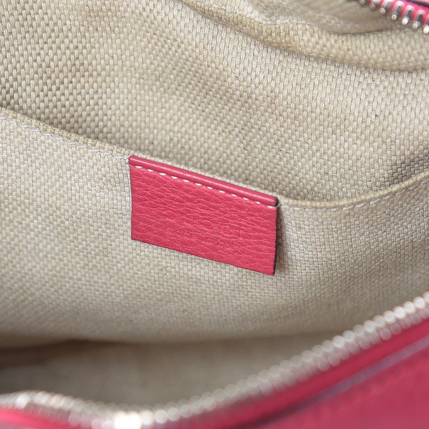 Gucci Pebbled Calfskin Small Soho Disco Bag Bright Bougainvillea 8 of 17