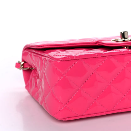 Chanel Patent Quilted Mini Rectangular Flap Pink 9 of 11