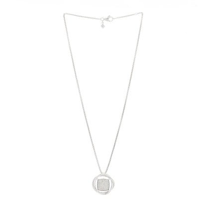 David Yurman Sterling Silver Diamond 25mm Infinity Pendant Necklace 2 of 5
