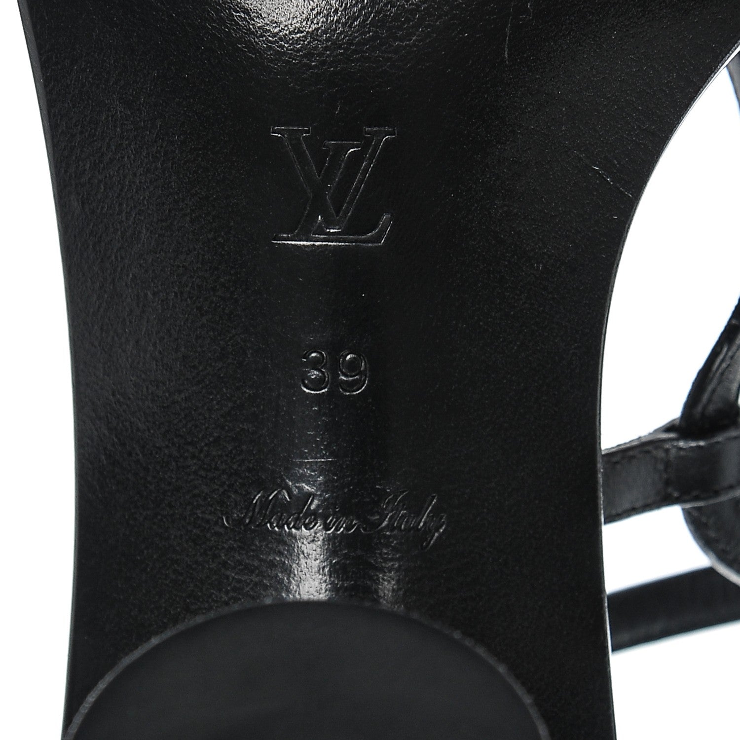 Louis Vuitton Calfskin South Beach Sandal Heels 39 Black White 6 of 7