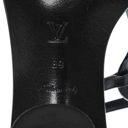 Louis Vuitton Calfskin South Beach Sandal Heels 39 Black White 6 of 7