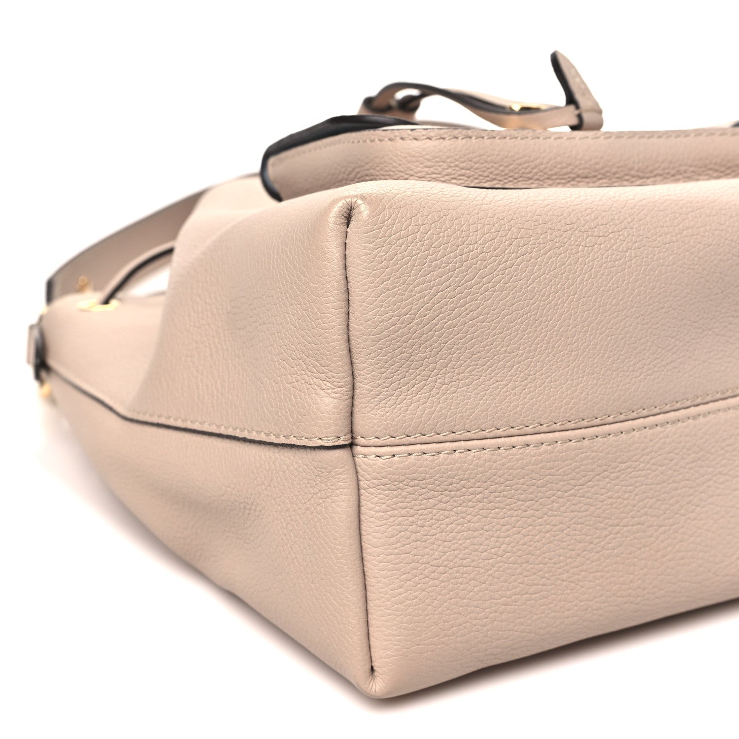 Louis Vuitton Calfskin Lockme Bucket MM Greige 8 of 10