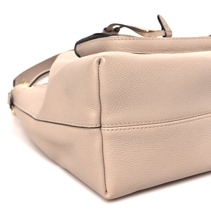 Louis Vuitton Calfskin Lockme Bucket MM Greige 8 of 10