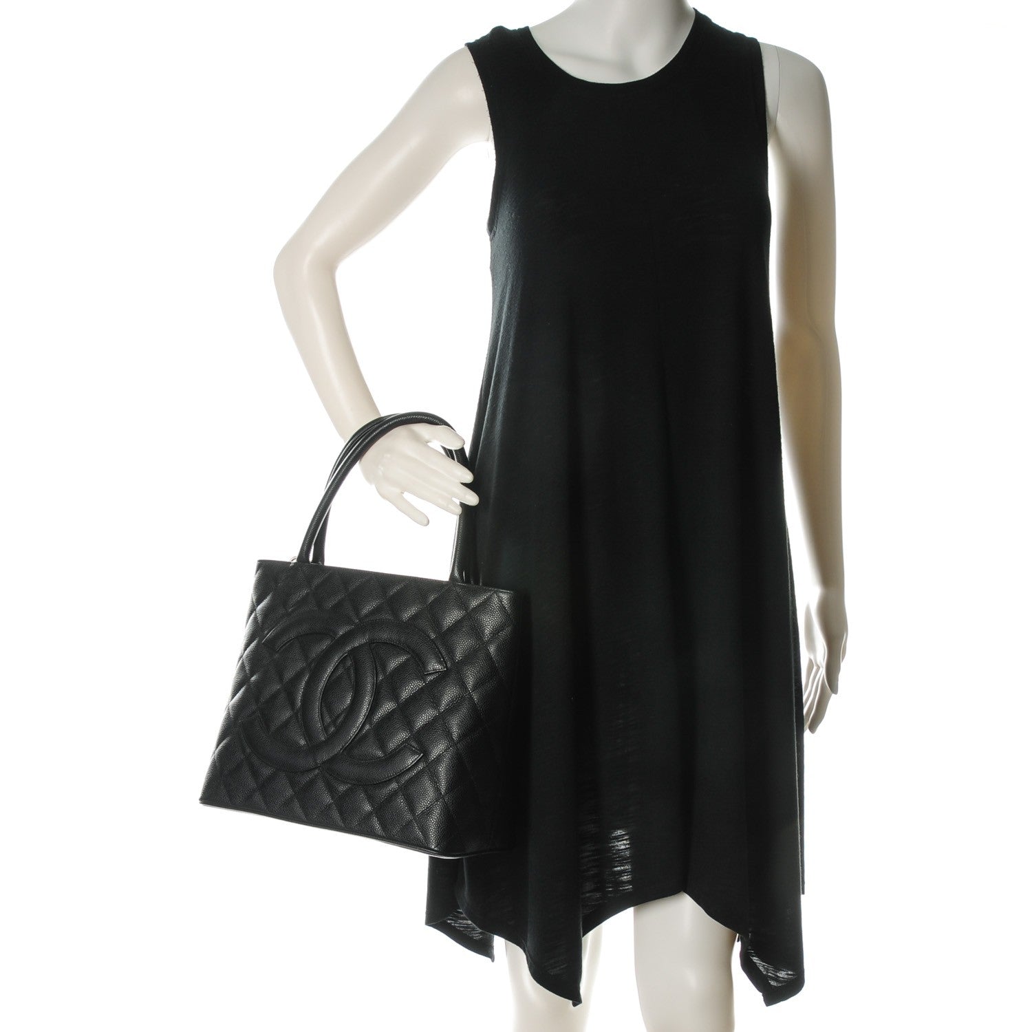 Chanel Caviar Quilted Medallion Tote Black 2 of 7