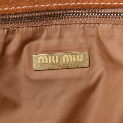 Miu Miu Suede Fringe Flap Crossbody Bag Brown 6 of 10