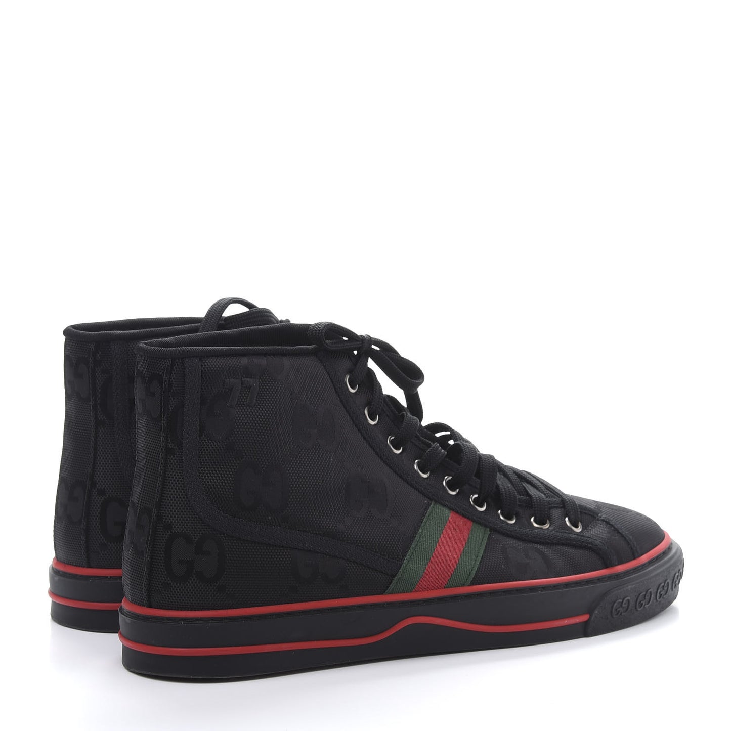 Econyl Nylon Web Monogram Off The Grid Mens 1977 Tennis High Top Sneakers 9.5 Black