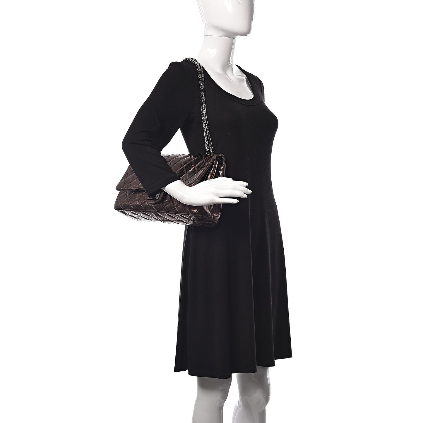 Metallic Aged Calfskin Quilted 2.55 Reissue 227 Flap Bronze