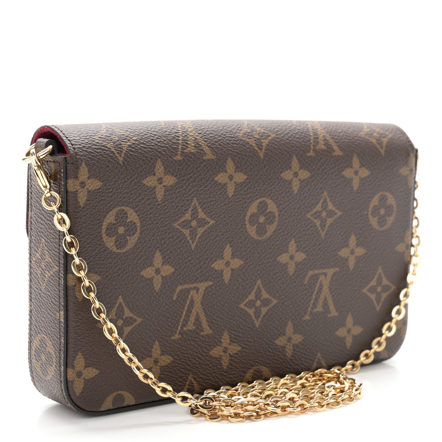 Monogram Pochette Felicie Chain Wallet Fuchsia