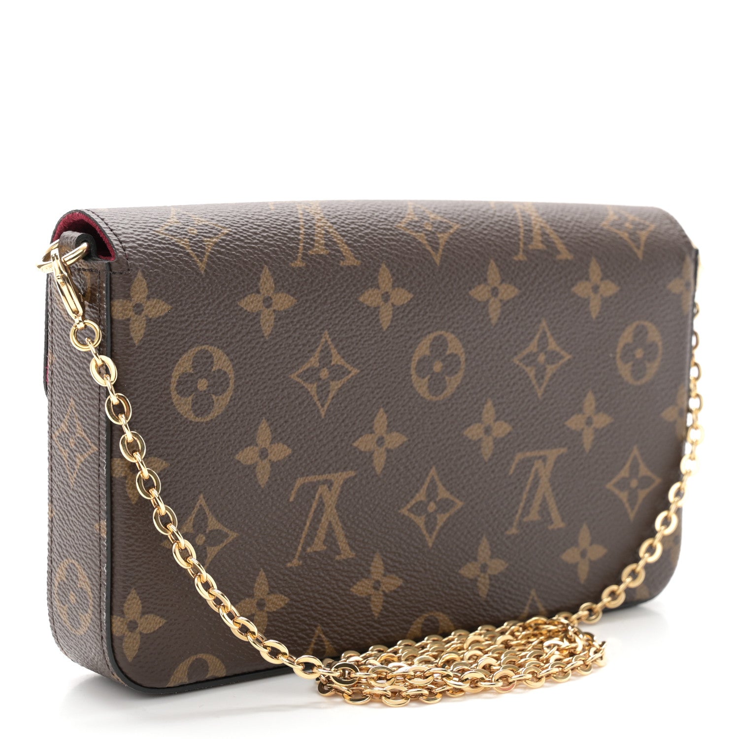 Louis Vuitton Monogram Pochette Felicie Chain Wallet Fuchsia 4 of 10