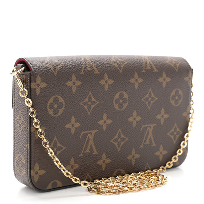 Louis Vuitton Monogram Pochette Felicie Chain Wallet Fuchsia 4 of 10