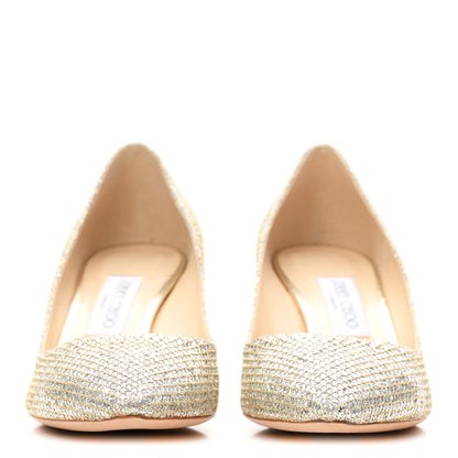Jimmy Choo Lame Glitter Pointy Toe Romy 60 Pumps 39 Champagne 3 of 9
