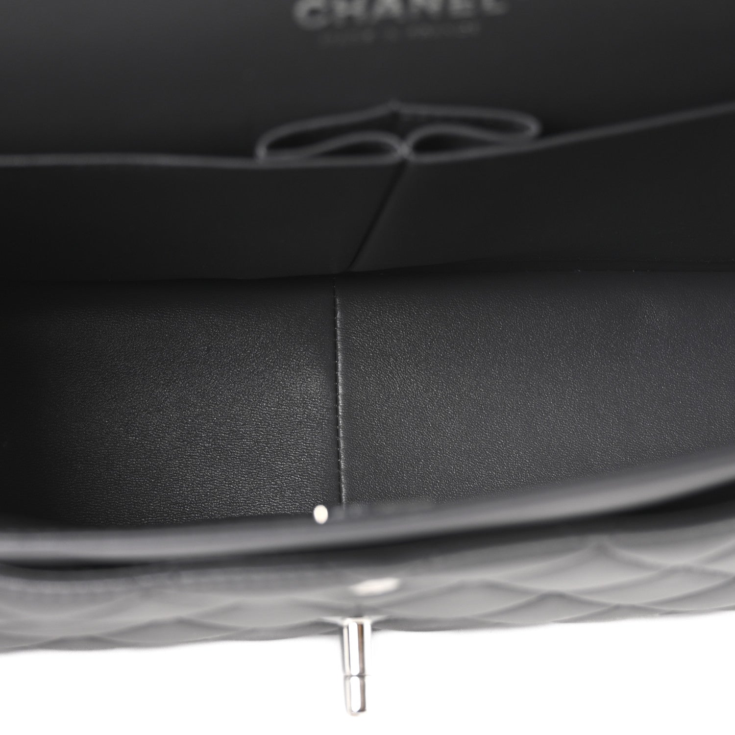 Chanel Lambskin Quilted Jumbo Double Flap Dark Grey 5 of 11