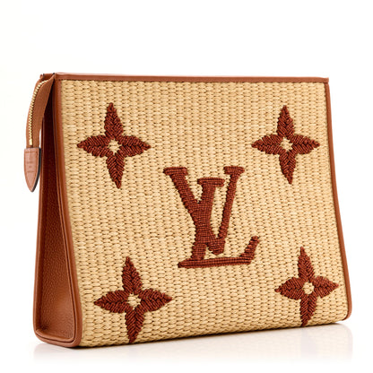 Louis Vuitton Raffia Monogram Giant Toiletry Pouch 26 Tan 3 of 6