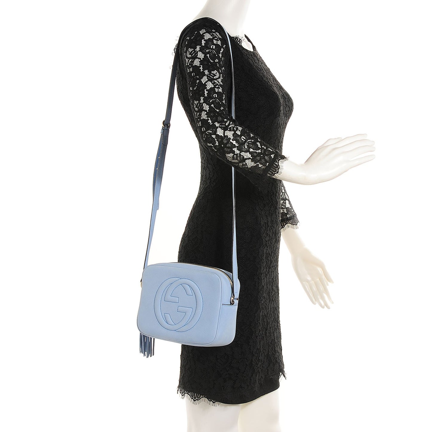 Vitello Range Small Soho Disco Bag Mineral Blue