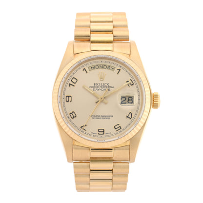 Rolex 18K Yellow Gold 36mm Oyster Perpetual Day-Date President Watch Champagne 18038 1 of 4