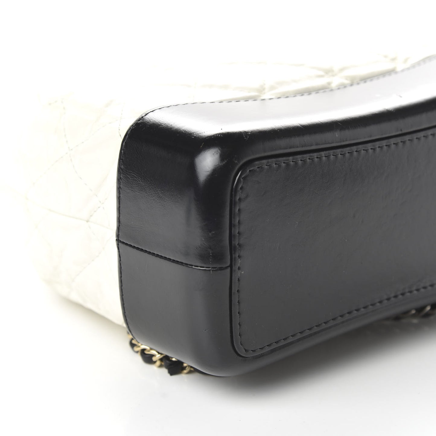 Aged Calfskin Quilted Small Gabrielle Backpack Black White