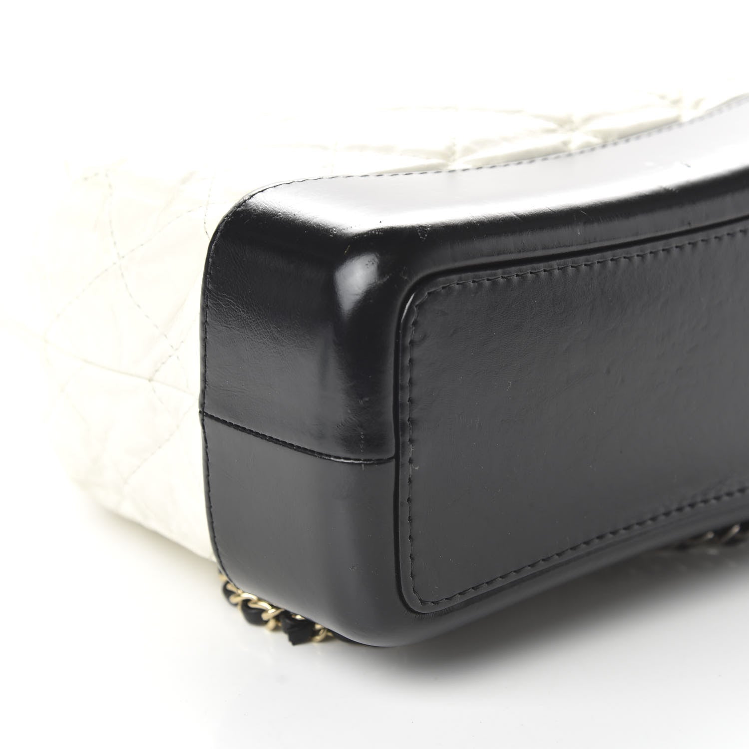 Chanel Aged Calfskin Quilted Small Gabrielle Backpack Black White 5 of 9