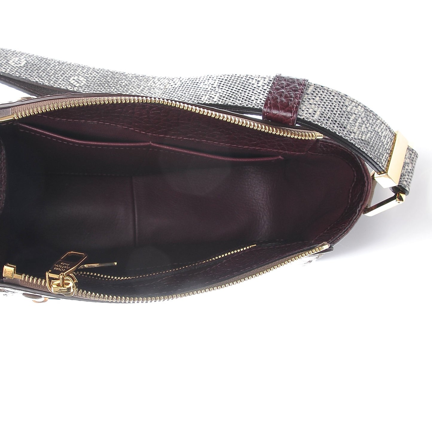 Ostrich Lizard Exotique Majestueux Shoulder Bag Bordeaux