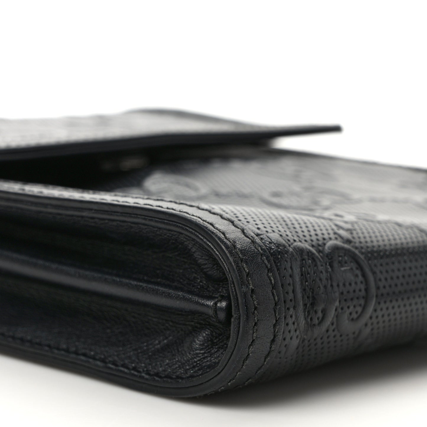 Calfskin GG Tennis Embossed Messenger Bag Black
