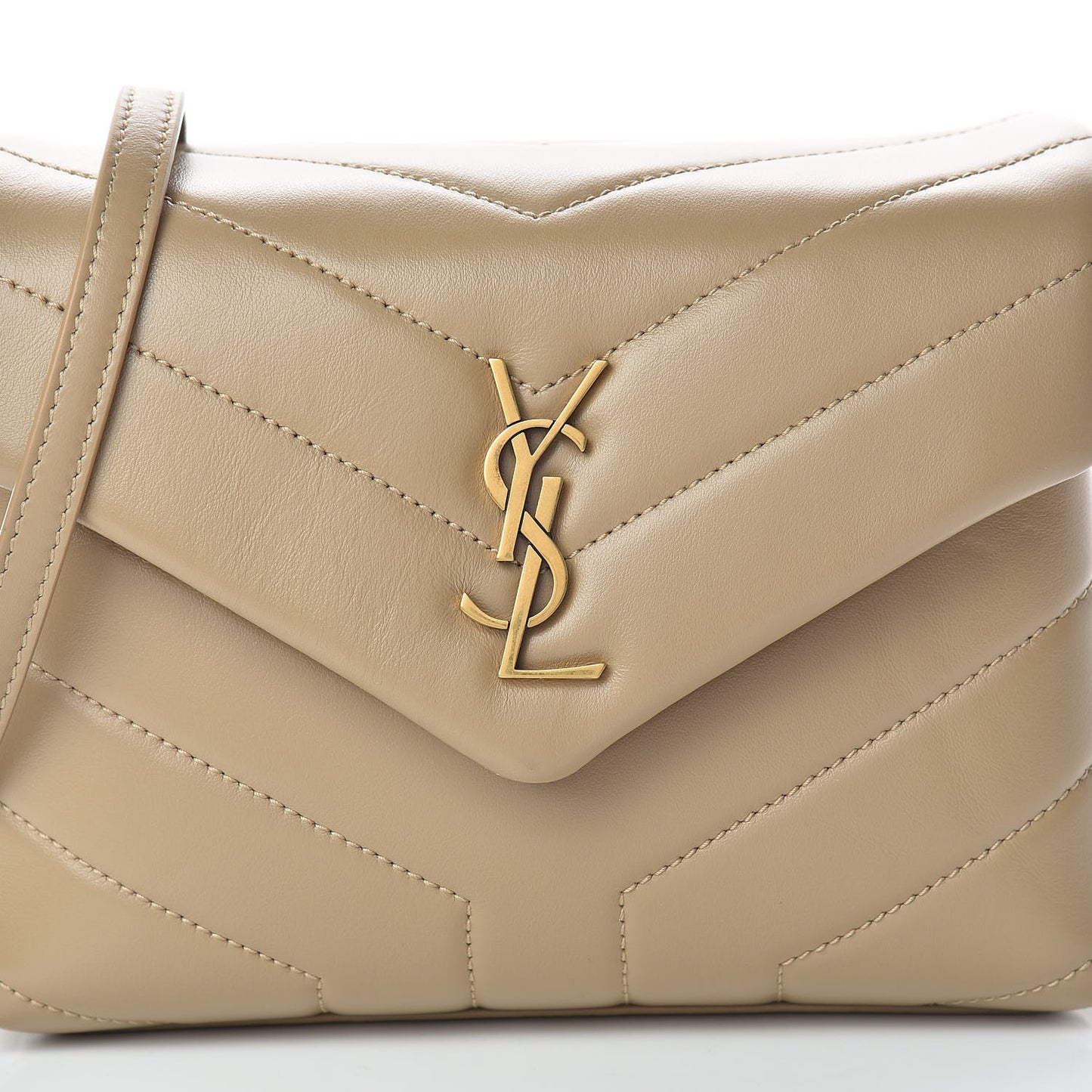 Calfskin Y Quilted Monogram Toy Loulou Crossbody Bag Latte