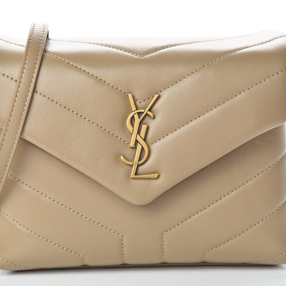 Saint Laurent Calfskin Y Quilted Monogram Toy Loulou Crossbody Bag Latte 8 of 11