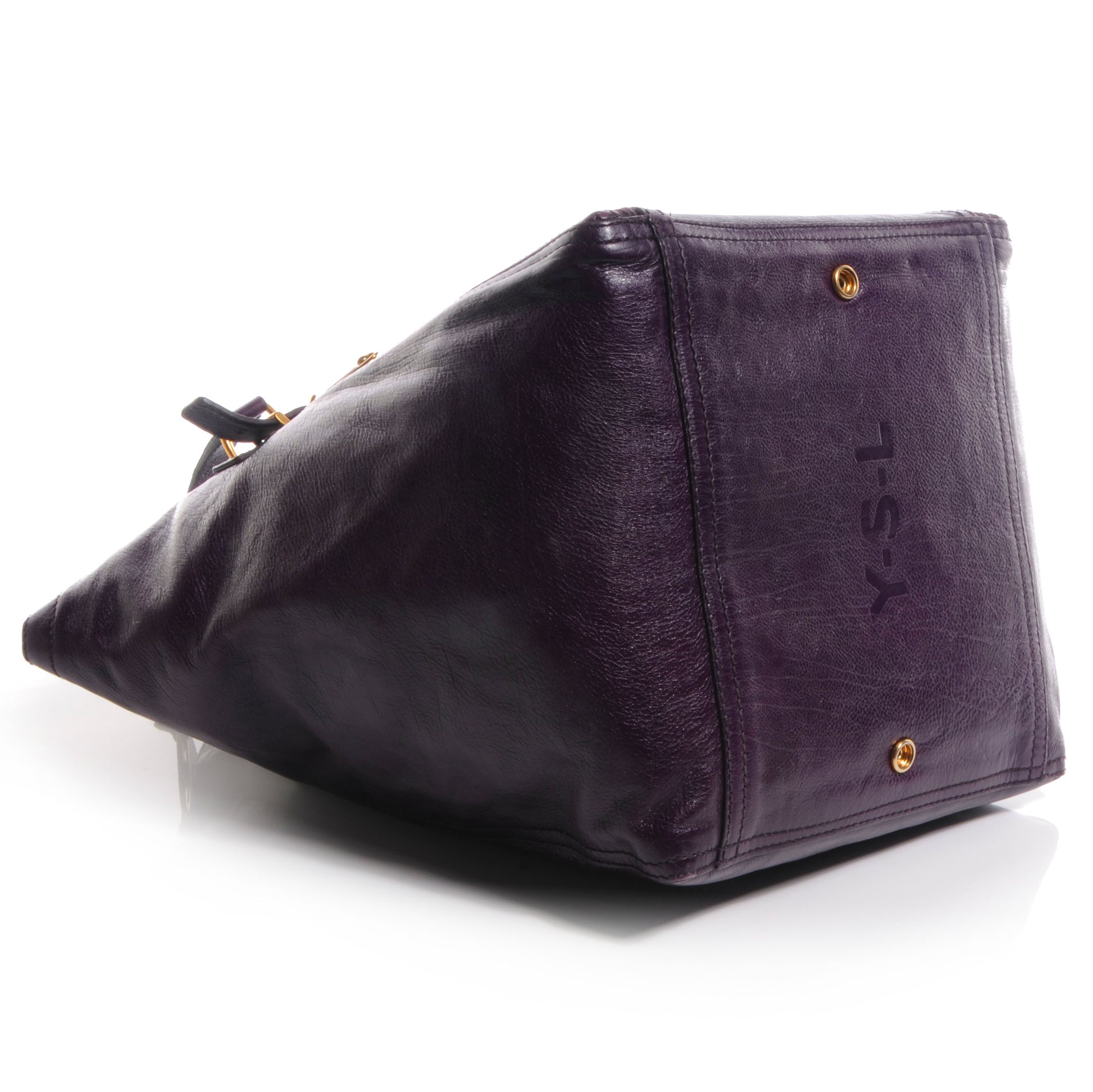Saint Laurent Leather Medium Downtown Tote Violet 4 of 9