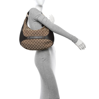 Gucci Monogram Bamboo Horsebit Hobo Dark Brown 3 of 12