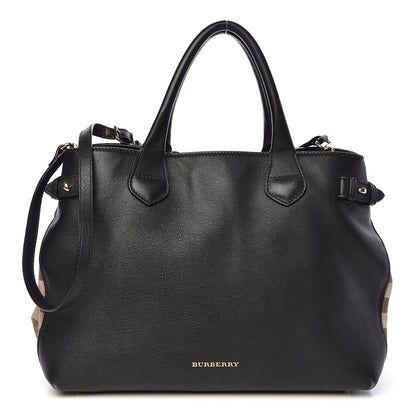 Burberry Smooth Calfskin Medium Banner Tote Black 1 of 16