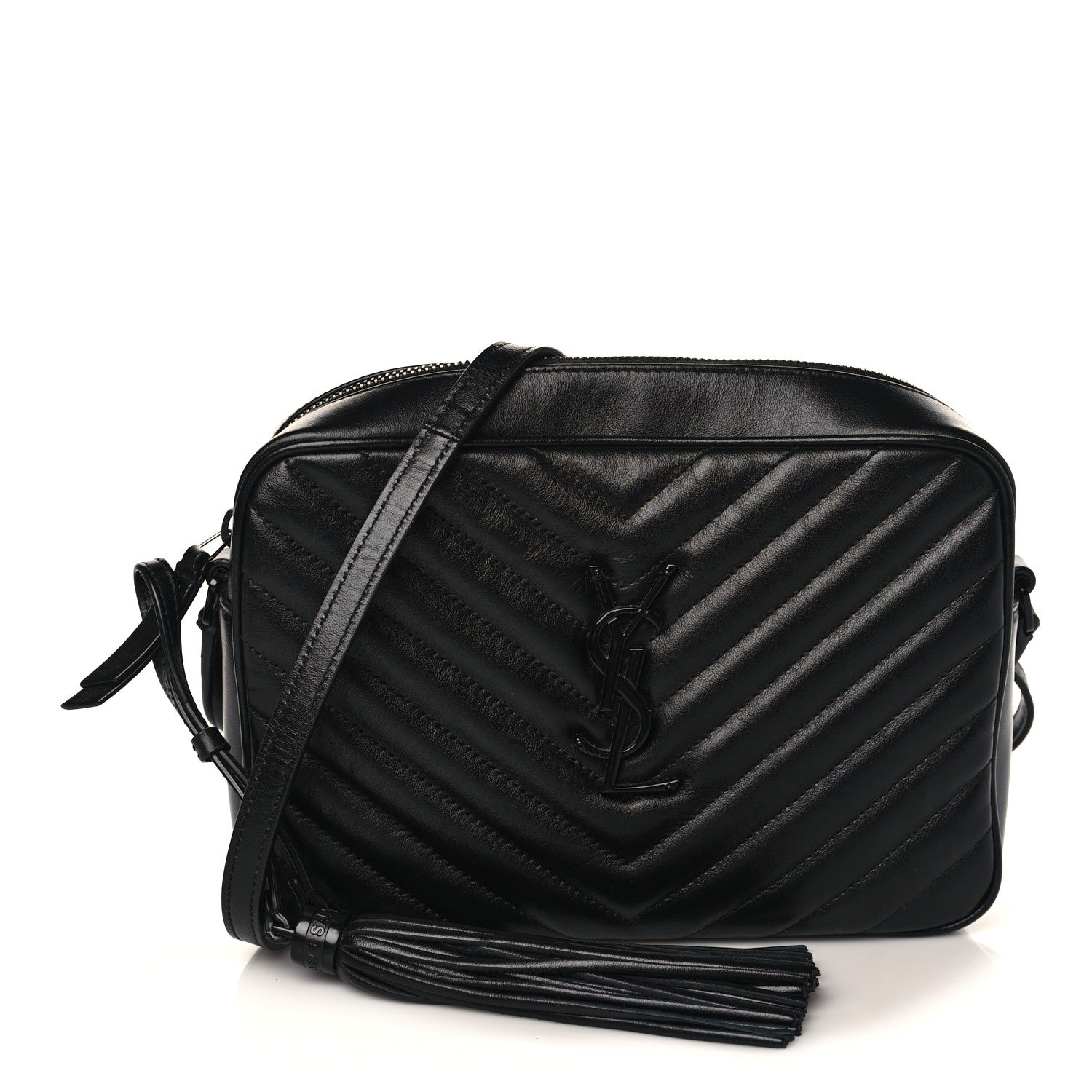Saint Laurent Calfskin Matelasse Monogram Monochrome Lou Camera Bag Black 1 of 9