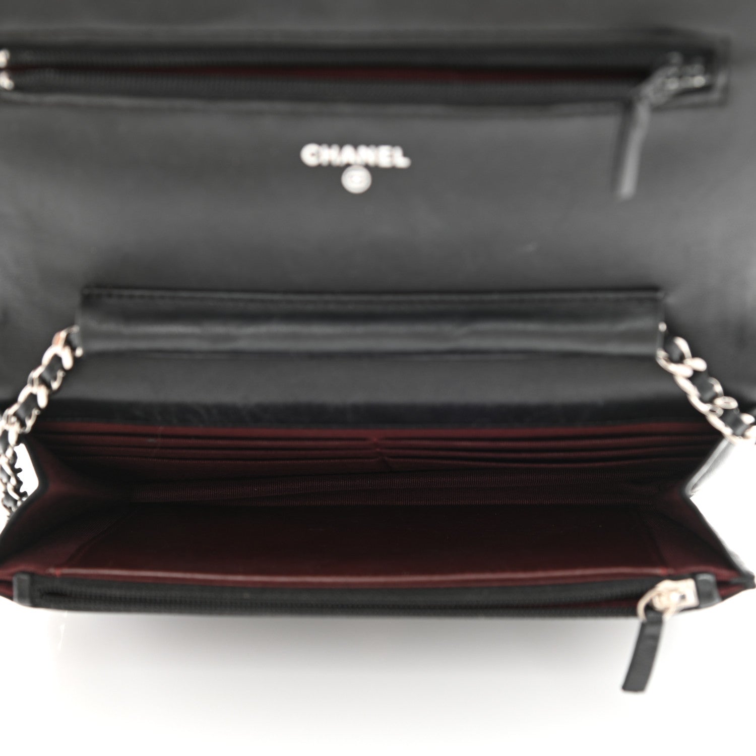 Chanel Lambskin Quilted Wallet On Chain WOC Black 5 of 10