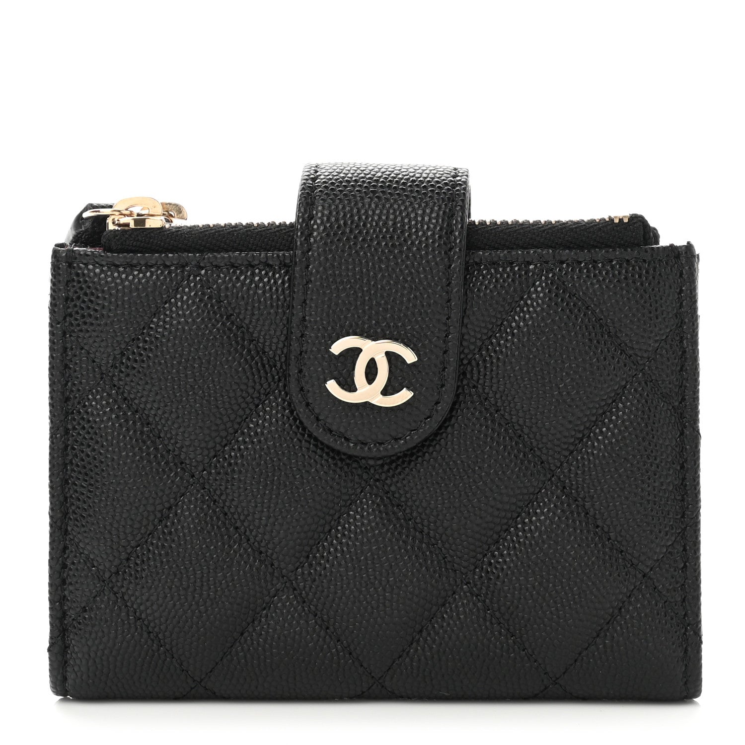 Chanel Caviar Quilted Compact Zipped Pocket Wallet Black 1 of 8