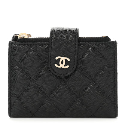 Chanel Caviar Quilted Compact Zipped Pocket Wallet Black 1 of 8