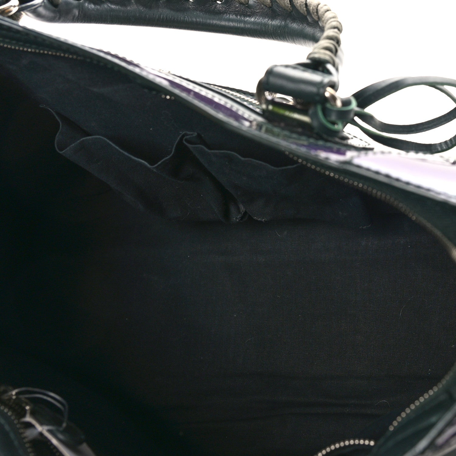 Balenciaga Smooth Calfskin Metallic Patent Giant 12 Silver Hardware City Vert Poker Fonce 5 of 8