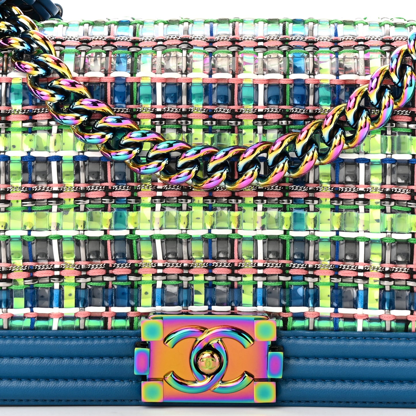 PVC Thread Woven Medium Boy Flap Dark Blue