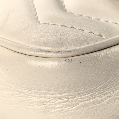 Gucci Calfskin Matelasse Super Mini GG Marmont Shoulder Bag White 10 of 13