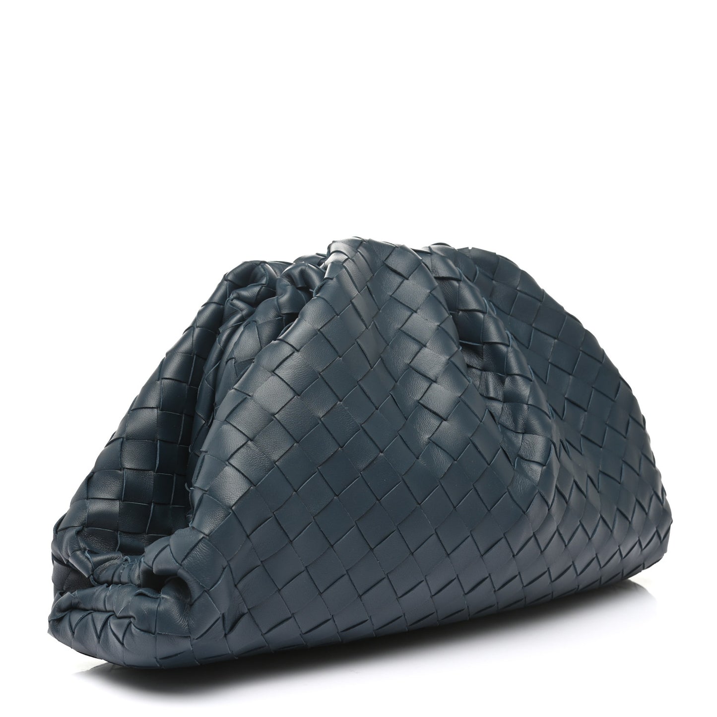 Nappa Maxi Intrecciato The Pouch Oversized Clutch Deep Blue
